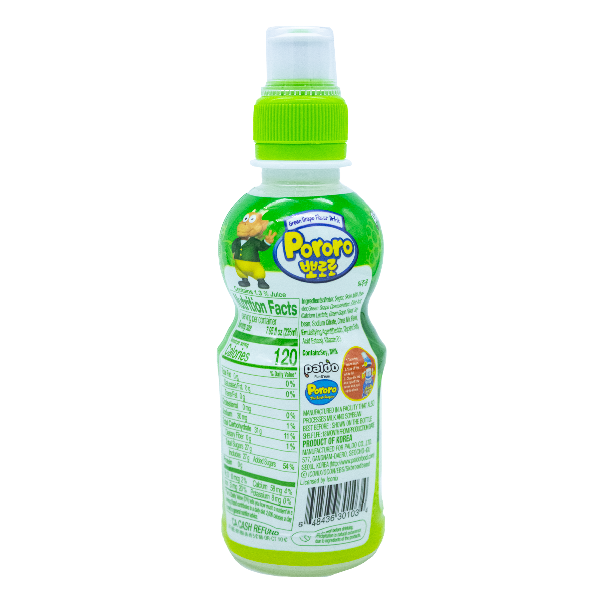 Paldo Pororo Uva Verde 235ml 24 pz - Image 3